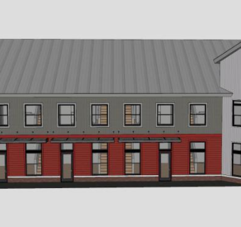 当代联排建筑房子SU模型下载_sketchup草图大师SKP模型