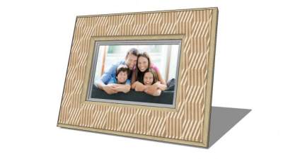 现代金色摆台相框SU模型下载_sketchup草图大师SKP模型