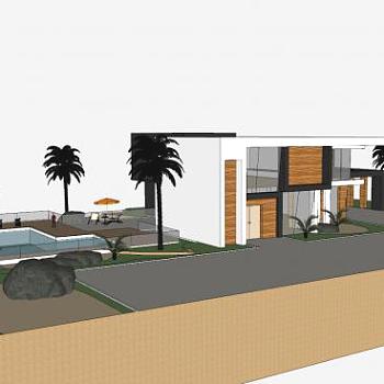 简单现代房子住宅SU模型下载_sketchup草图大师SKP模型