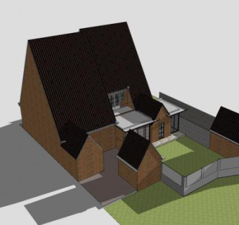 老式屋子建筑SU模型下载_sketchup草图大师SKP模型