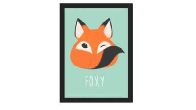 卡通狐狸海报黑框挂画SU模型下载_sketchup草图大师SKP模型