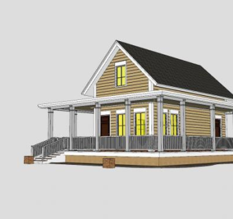 国家房子建筑SU模型下载_sketchup草图大师SKP模型