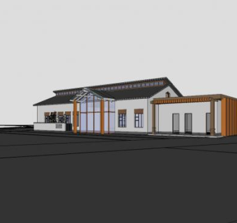渔人码头驿站建筑SU模型下载_sketchup草图大师SKP模型