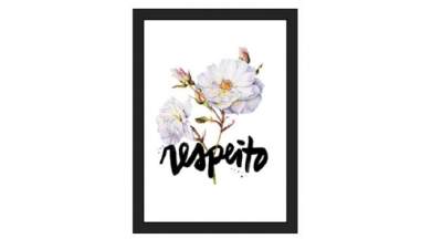 白色花卉英文黑框挂画SU模型下载_sketchup草图大师SKP模型