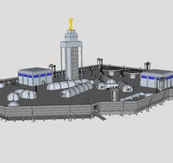 现代办公楼房子SU模型下载_sketchup草图大师SKP模型