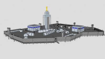 现代办公楼房子SU模型下载_sketchup草图大师SKP模型