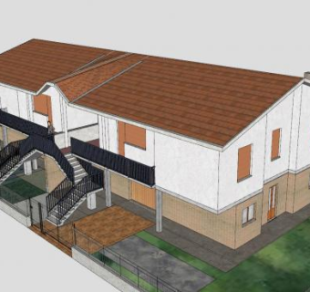 复式公寓花园建筑SU模型下载_sketchup草图大师SKP模型