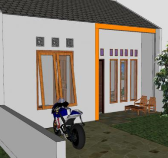 简约白色房子建筑SU模型下载_sketchup草图大师SKP模型