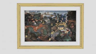 寺庙绘画挂画相框SU模型下载_sketchup草图大师SKP模型