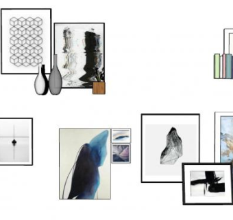 现代简约家居饰品壁饰挂画SU模型下载_sketchup草图大师SKP模型