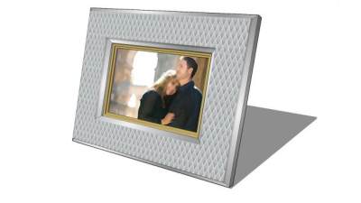 银色棱形摆台相框SU模型下载_sketchup草图大师SKP模型