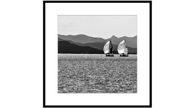 海上帆船黑白摄影挂画SU模型下载_sketchup草图大师SKP模型