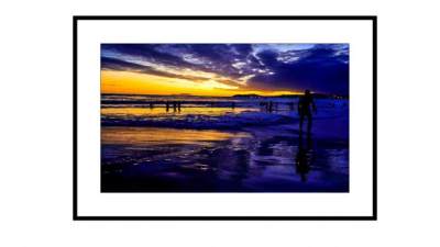 晚霞倒影摄影作品挂画SU模型下载_sketchup草图大师SKP模型