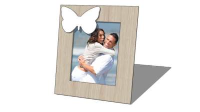 蝴蝶模板实木相框SU模型下载_sketchup草图大师SKP模型