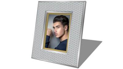 金属棱形桌面相框SU模型下载_sketchup草图大师SKP模型