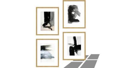 现代墨画挂画系列SU模型下载_sketchup草图大师SKP模型