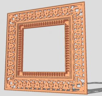 雕花镂空复古相框SU模型下载_sketchup草图大师SKP模型