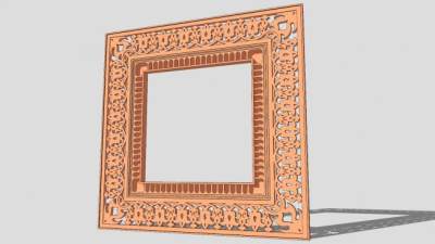 雕花镂空复古相框SU模型下载_sketchup草图大师SKP模型