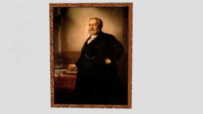 镶框的古董人物画SU模型下载_sketchup草图大师SKP模型