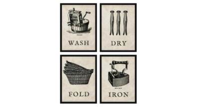 古董洗衣工具绘画挂画SU模型下载_sketchup草图大师SKP模型