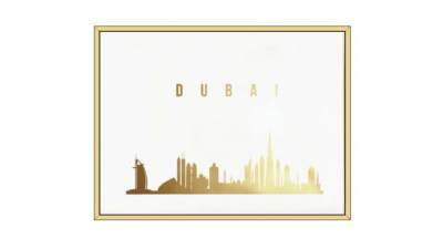 迪拜天际线镀金色艺术挂画SU模型下载_sketchup草图大师SKP模型