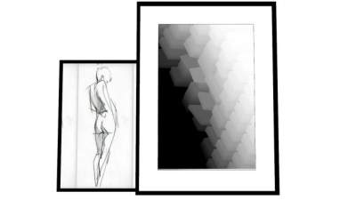 素描几何艺术挂画SU模型下载_sketchup草图大师SKP模型