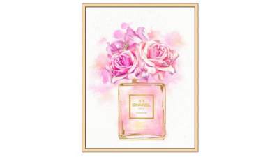 粉色玫瑰香水水彩装饰画SU模型下载_sketchup草图大师SKP模型