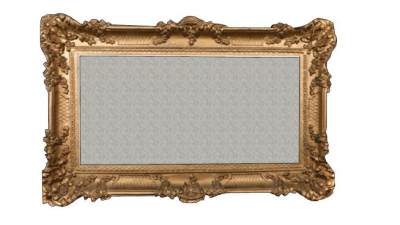 黄金花纹挂画框架SU模型下载_sketchup草图大师SKP模型