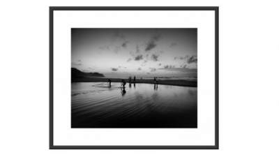 海景黑白摄影作品挂画SU模型下载_sketchup草图大师SKP模型