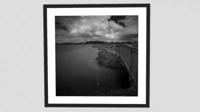 河滩桥梁风景摄影挂画SU模型下载_sketchup草图大师SKP模型