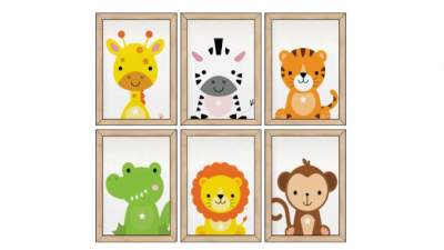 卡通动物系列木框挂画SU模型下载_sketchup草图大师SKP模型