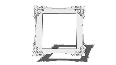 现代四角花纹照片相框SU模型下载_sketchup草图大师SKP模型