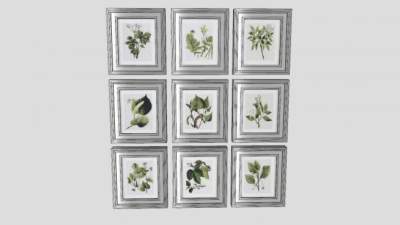 植物系列装饰画SU模型下载_sketchup草图大师SKP模型