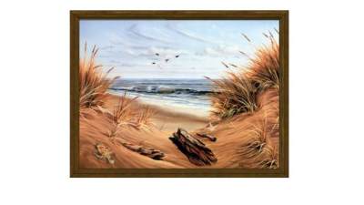 海滩海鸥绘画挂画SU模型下载_sketchup草图大师SKP模型