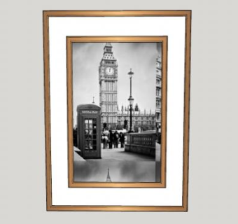 伦敦大本钟摄影挂画SU模型下载_sketchup草图大师SKP模型