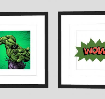 绿巨人海报挂画SU模型下载_sketchup草图大师SKP模型