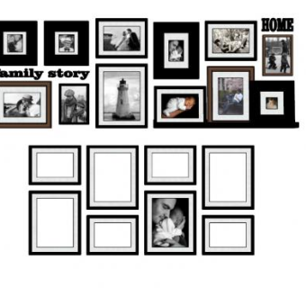 多规格挂画相框SU模型下载_sketchup草图大师SKP模型