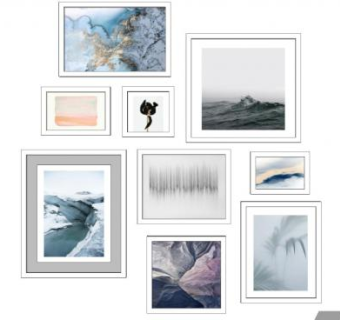 白色边框艺术挂画SU模型下载_sketchup草图大师SKP模型