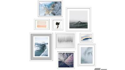 白色边框艺术挂画SU模型下载_sketchup草图大师SKP模型