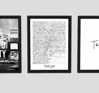 东京建筑地图海报挂画SU模型下载_sketchup草图大师SKP模型