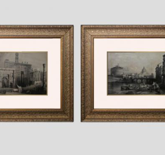 中世纪古建筑绘画挂画SU模型下载_sketchup草图大师SKP模型