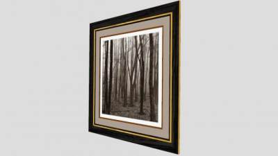 冬天的森林摄影挂画SU模型下载_sketchup草图大师SKP模型