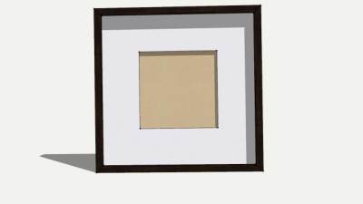 现代深棕色挂画相框SU模型下载_sketchup草图大师SKP模型