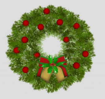 圣诞花环墙饰SU模型下载_sketchup草图大师SKP模型