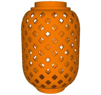 雕刻镂空花纹陶瓷装饰SU模型下载_sketchup草图大师SKP模型