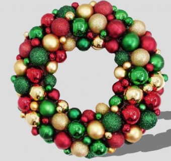 圣诞彩球花环SU模型下载_sketchup草图大师SKP模型