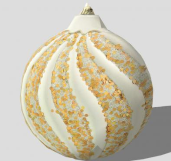 黄金漩涡圣诞树饰品SU模型下载_sketchup草图大师SKP模型