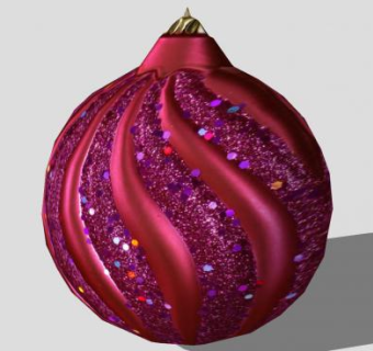 粉紫色圣诞树点缀漩涡挂饰SU模型下载_sketchup草图大师SKP模型