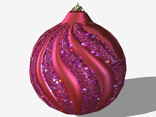 <em>粉紫色</em>圣诞树点缀漩涡挂饰SU模型下载_sketchup草图...