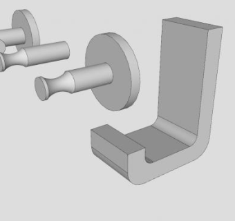 家用壁式衣服挂钩SU模型下载_sketchup草图大师SKP模型